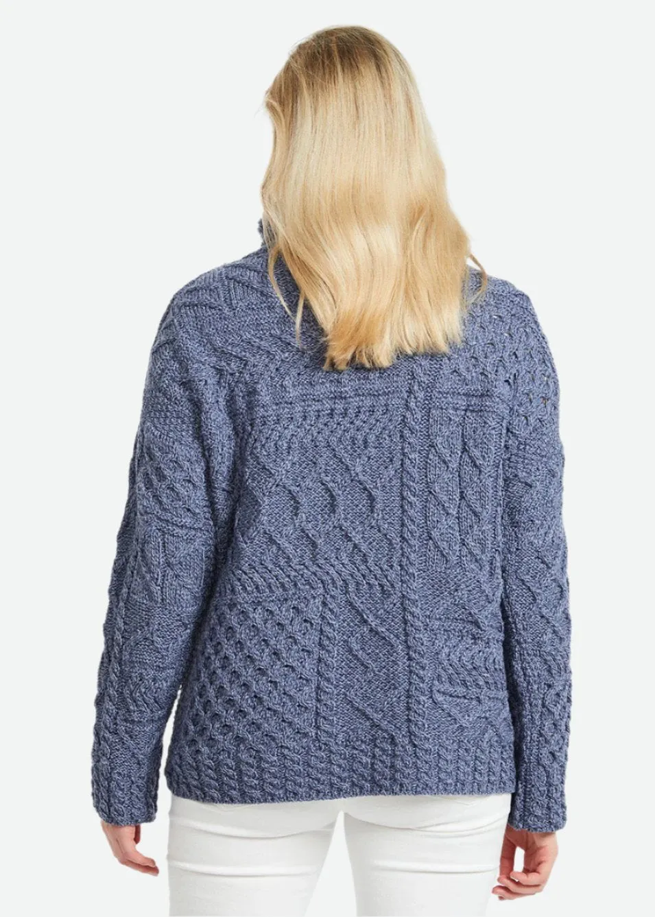 Skellig Oversized Aran Sweater | Denim - Clearance
