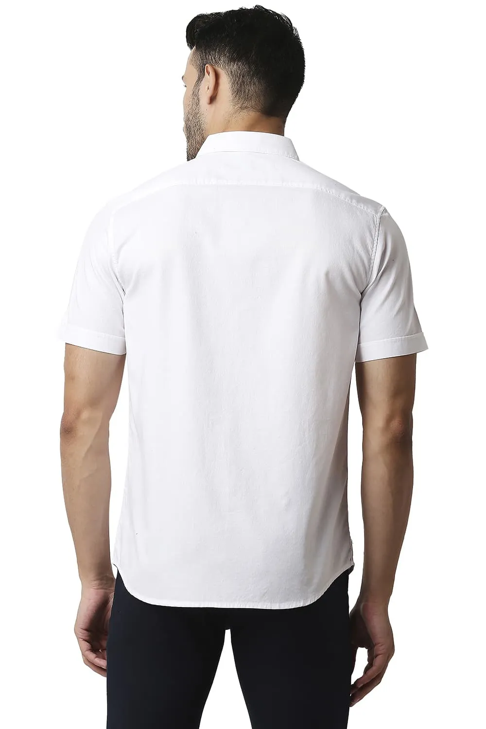 Slim Fit Crepe Halfsleeves Shirt