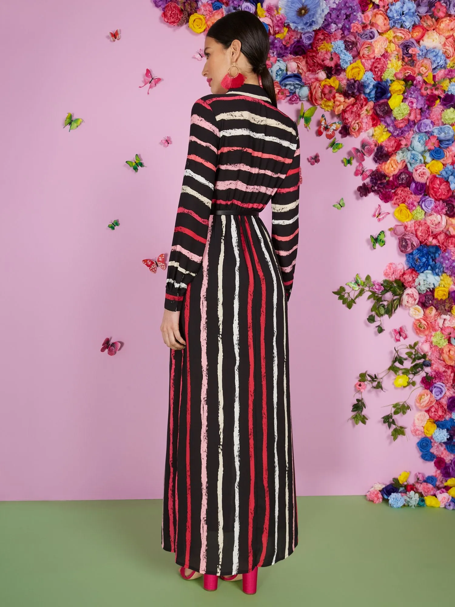 Stripe Maxi Shirtdress