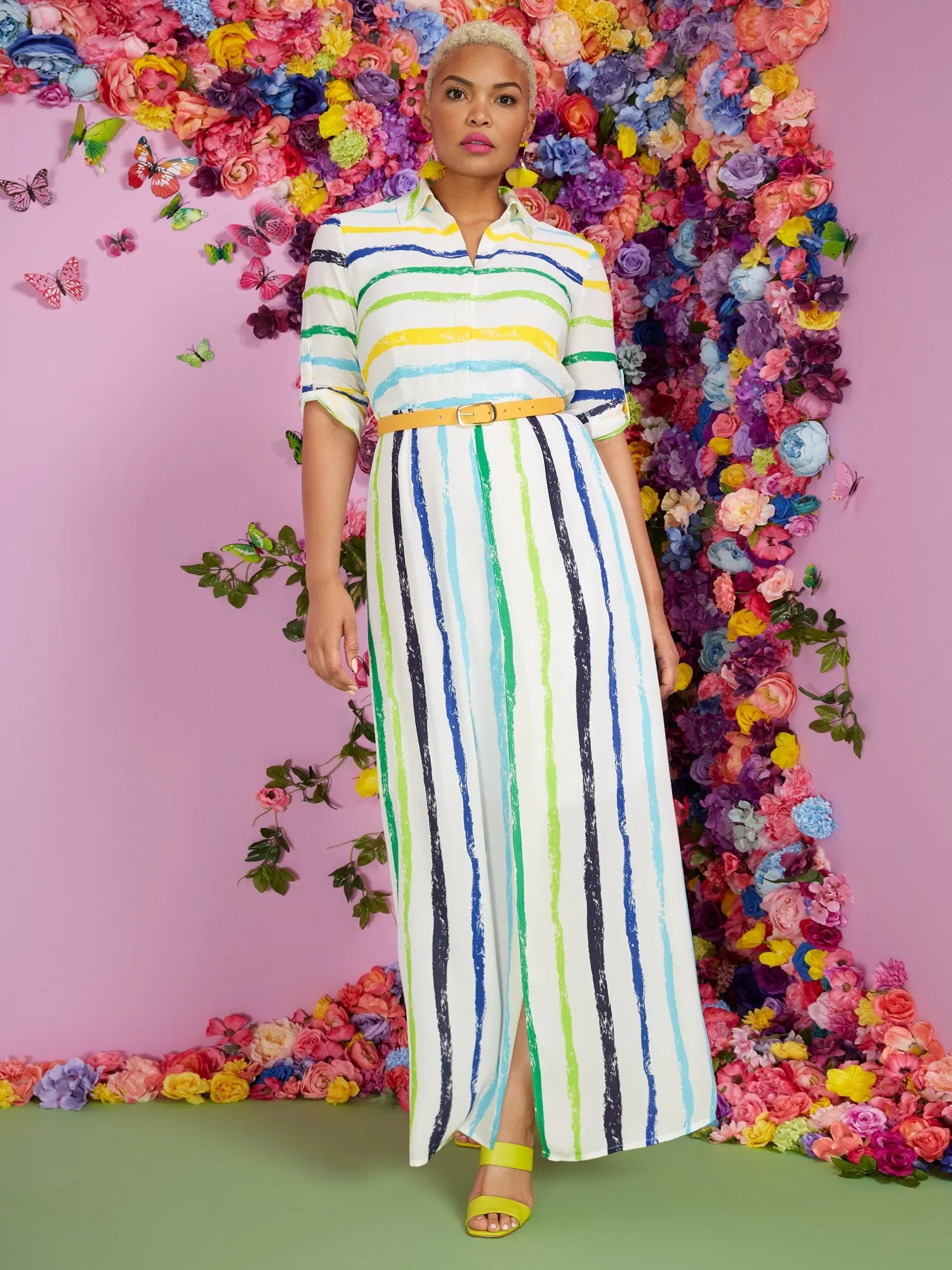 Stripe Maxi Shirtdress