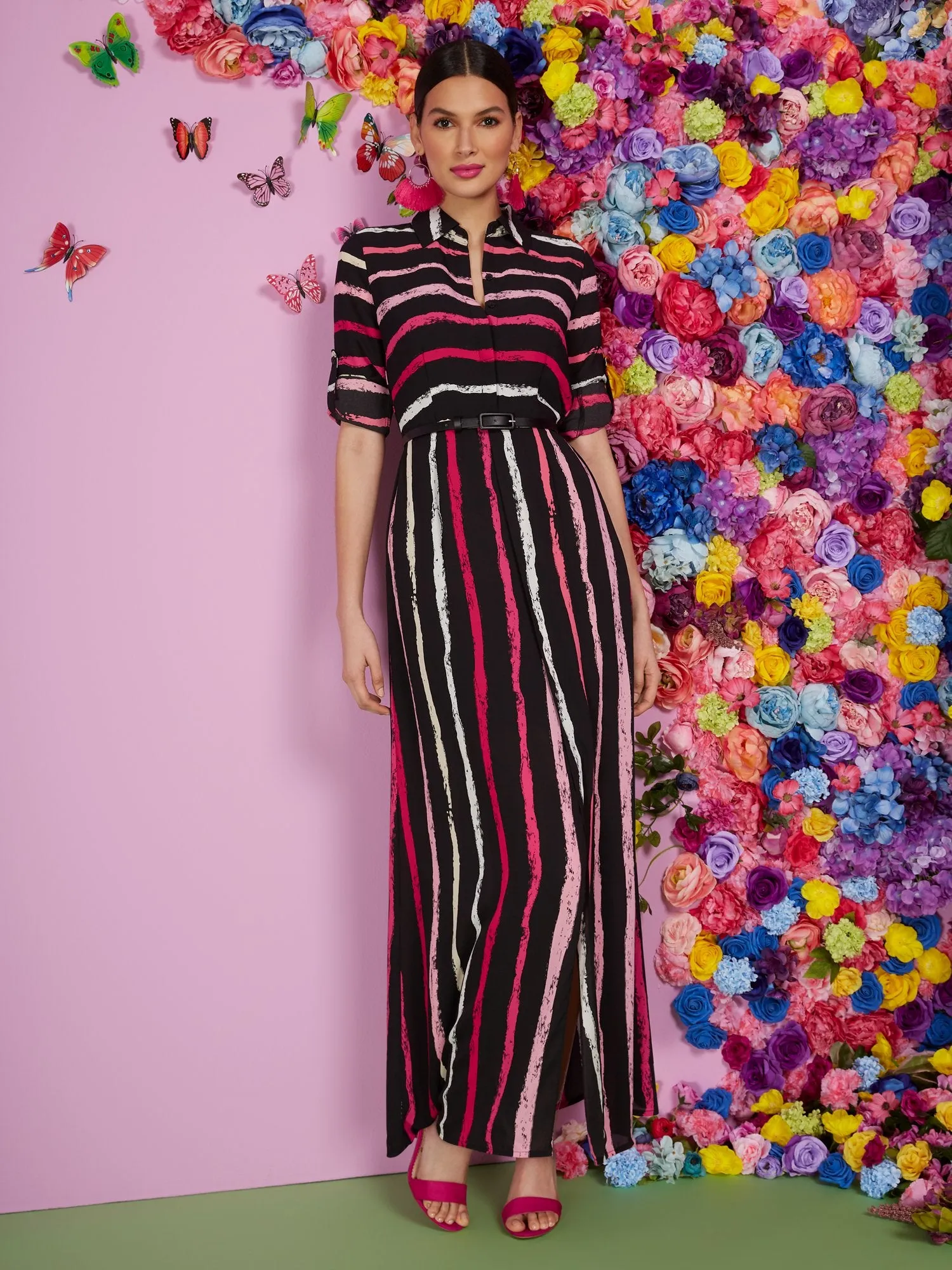 Stripe Maxi Shirtdress