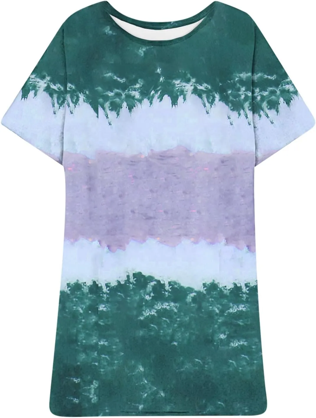 Summer Dress for Women Plus Size Short Sleeve Tie Dye Dress Loose Shirt Dress Causal Holiday Party Dress