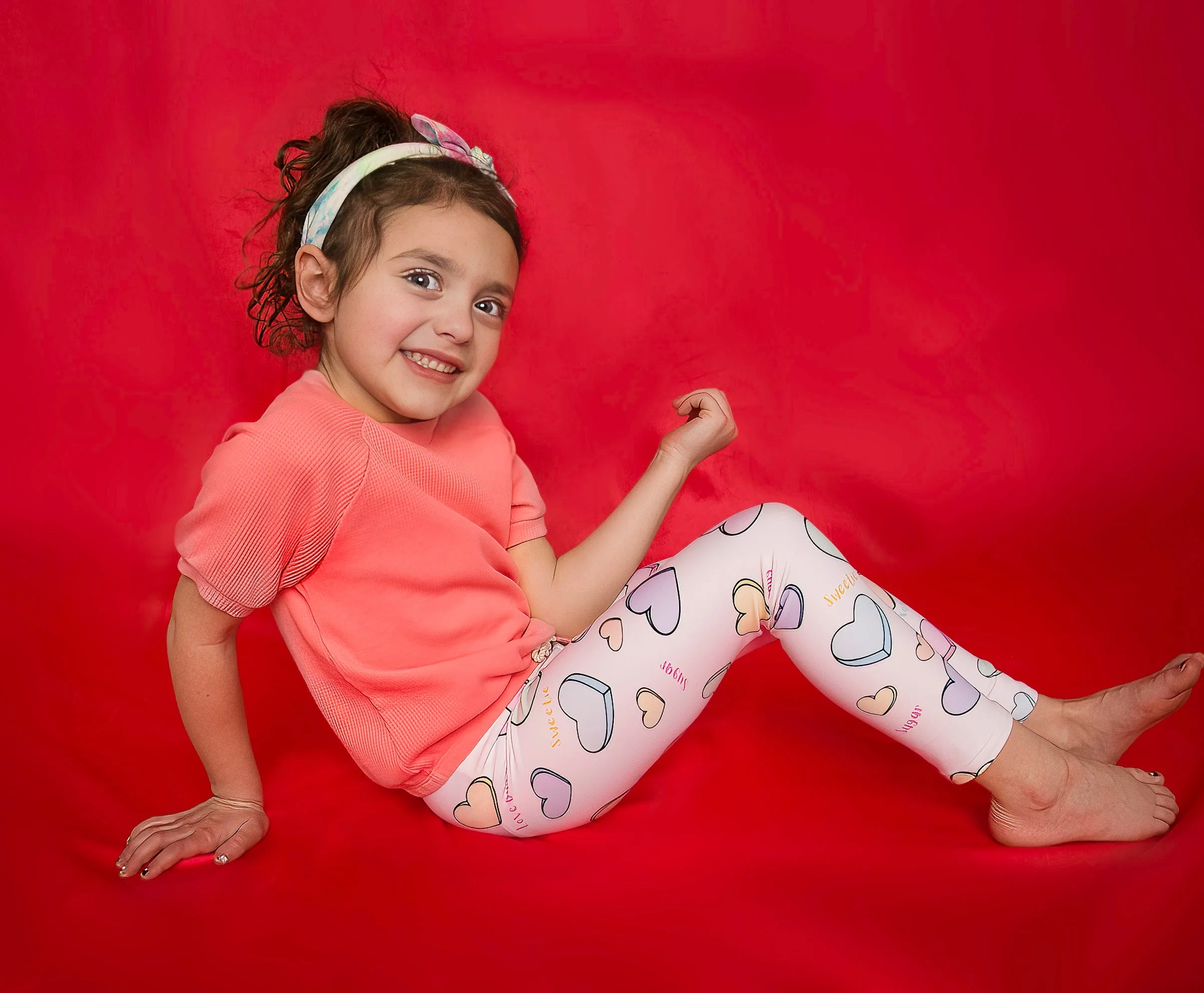 Super Sweet Girls Candy Heart Leggings