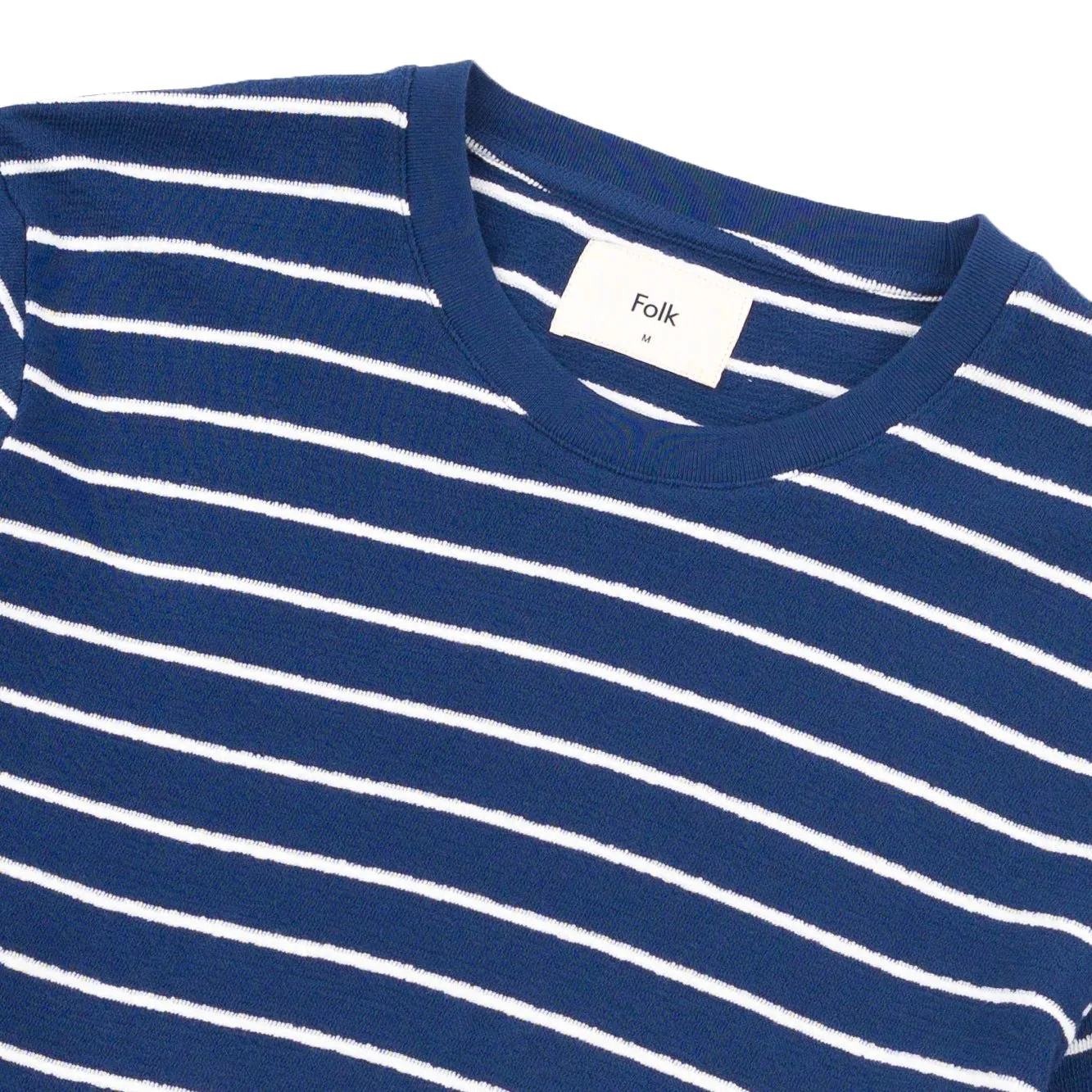 Textured Striped Tee Soft Navy / Ecru