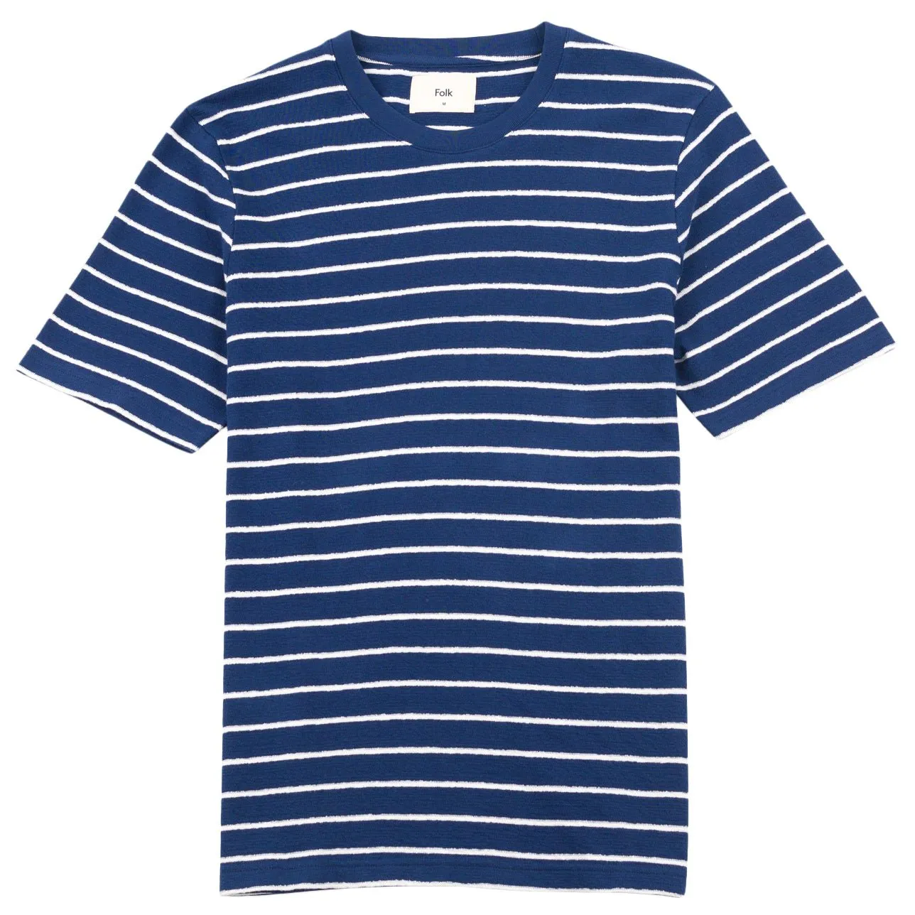 Textured Striped Tee Soft Navy / Ecru
