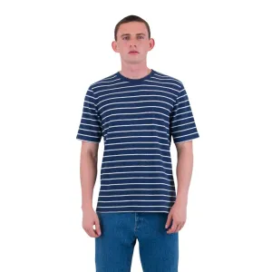 Textured Striped Tee Soft Navy / Ecru