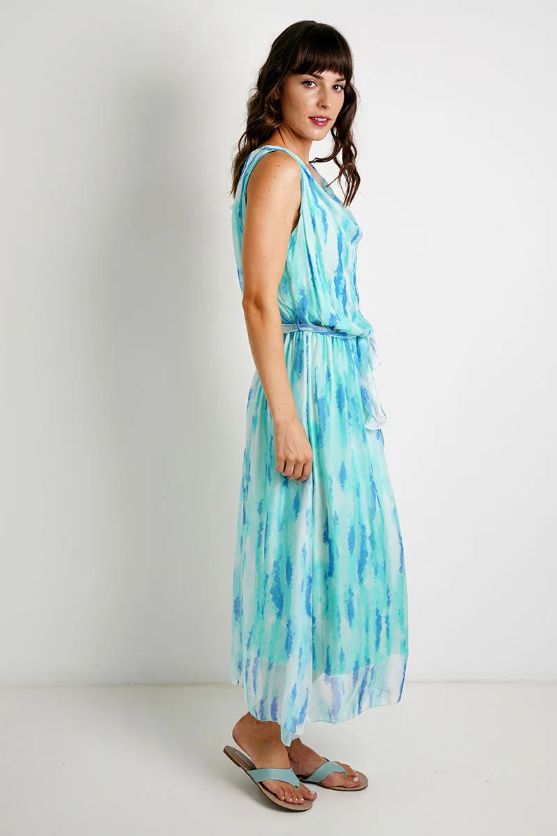 Turquoise Sophia Silk Dress