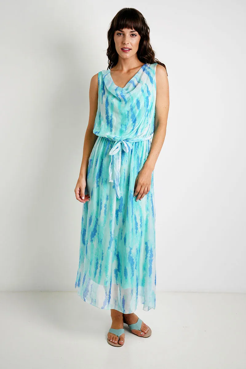Turquoise Sophia Silk Dress