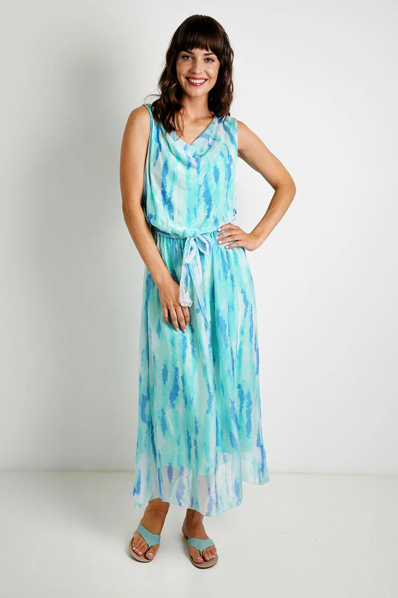 Turquoise Sophia Silk Dress
