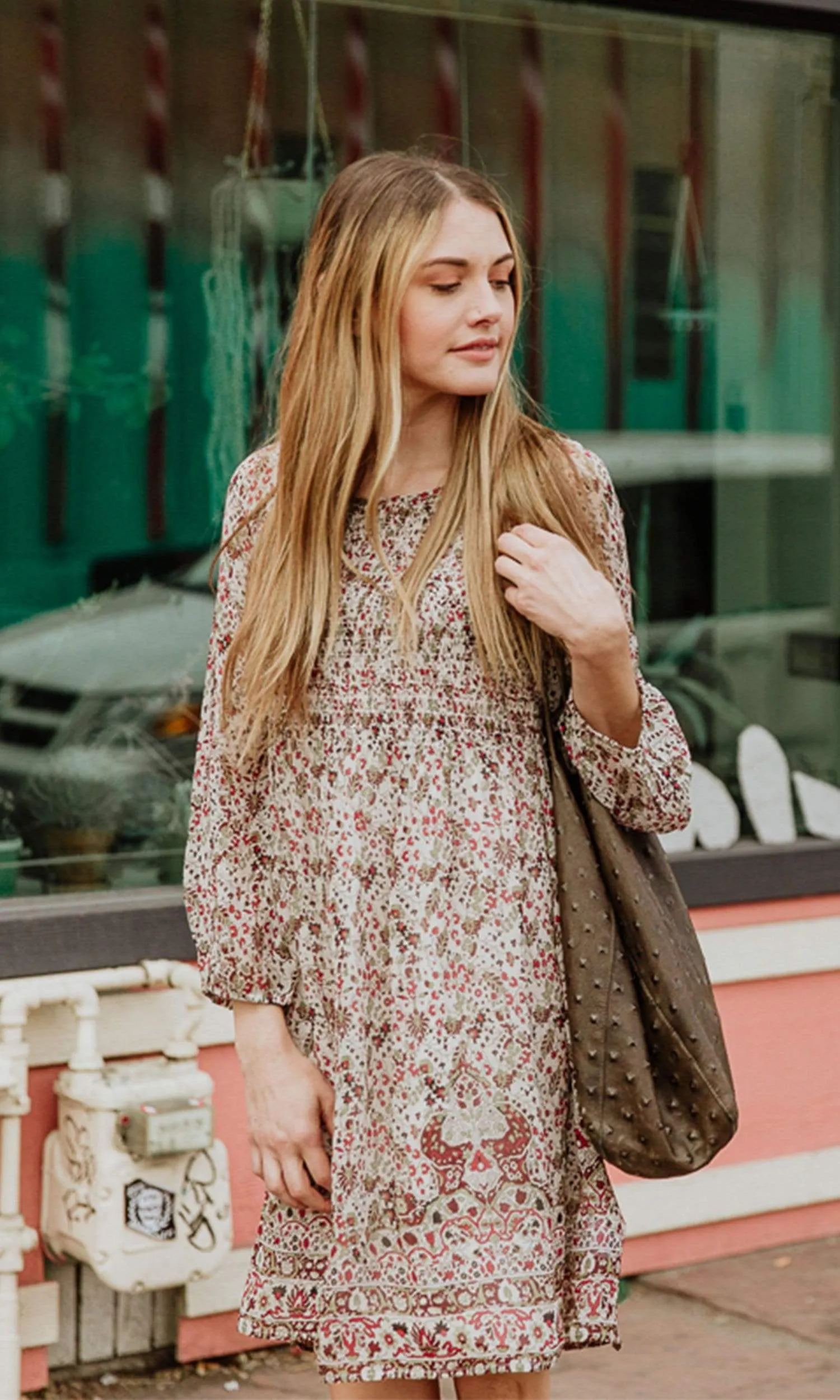 Velvet by Graham & Spencer Ariana Printed Smocked Dress
