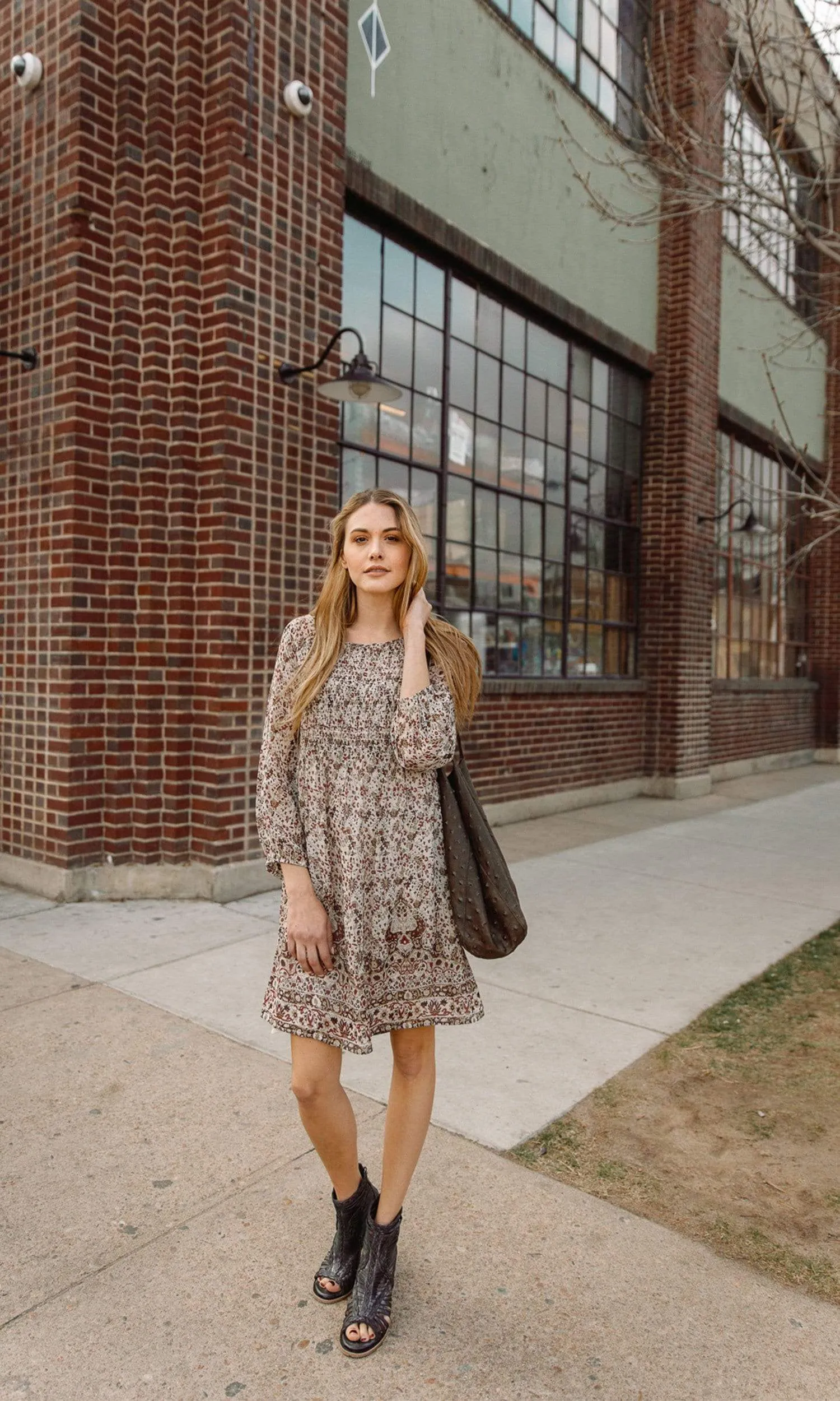 Velvet by Graham & Spencer Ariana Printed Smocked Dress