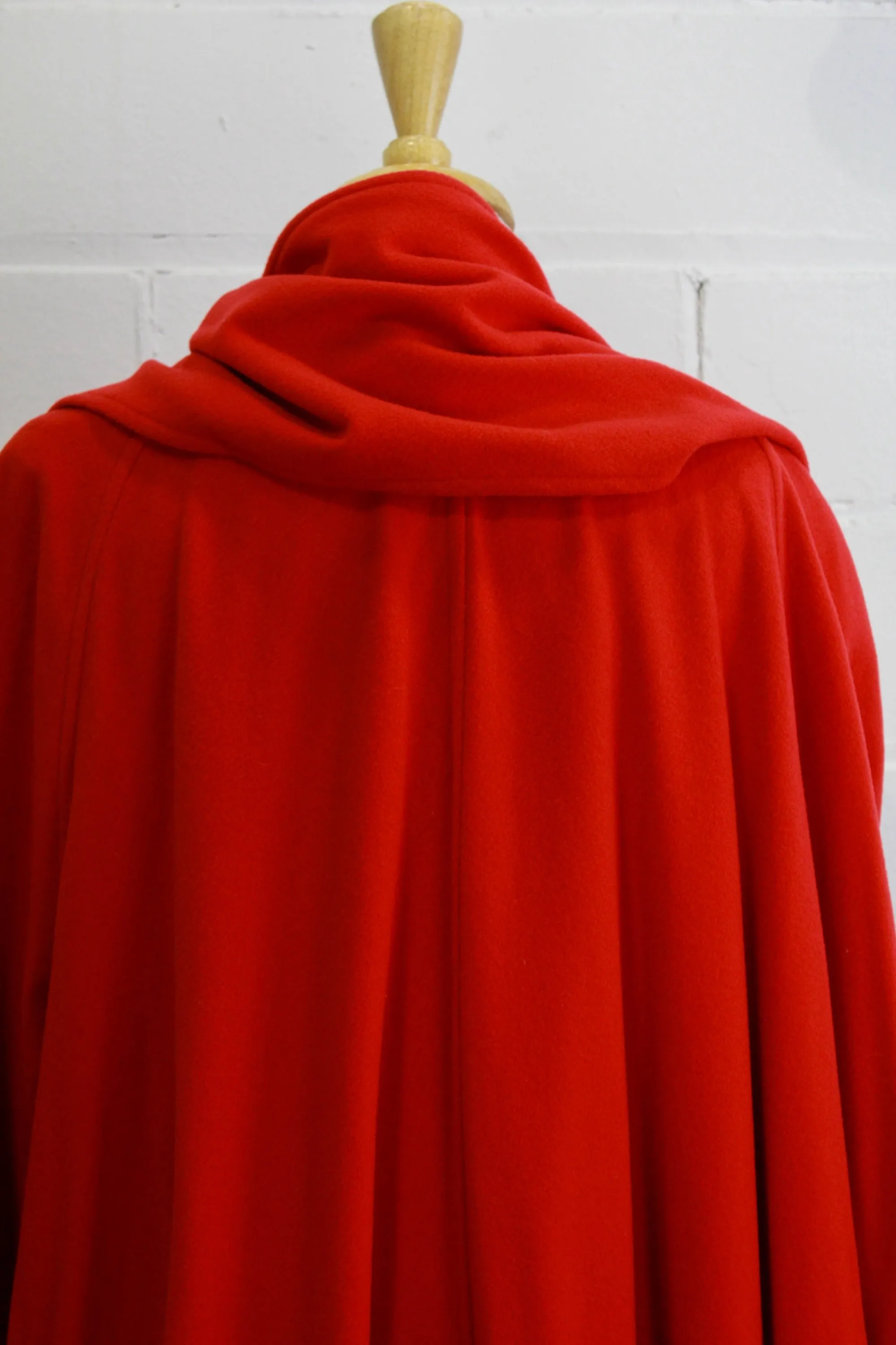 Vintage 1980s Red Karl Lagerfeld Cashmere Wool Coat, Large
