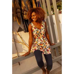 Weird Fish 10 Peach Cantaloupe Printed Jersey Tunic
