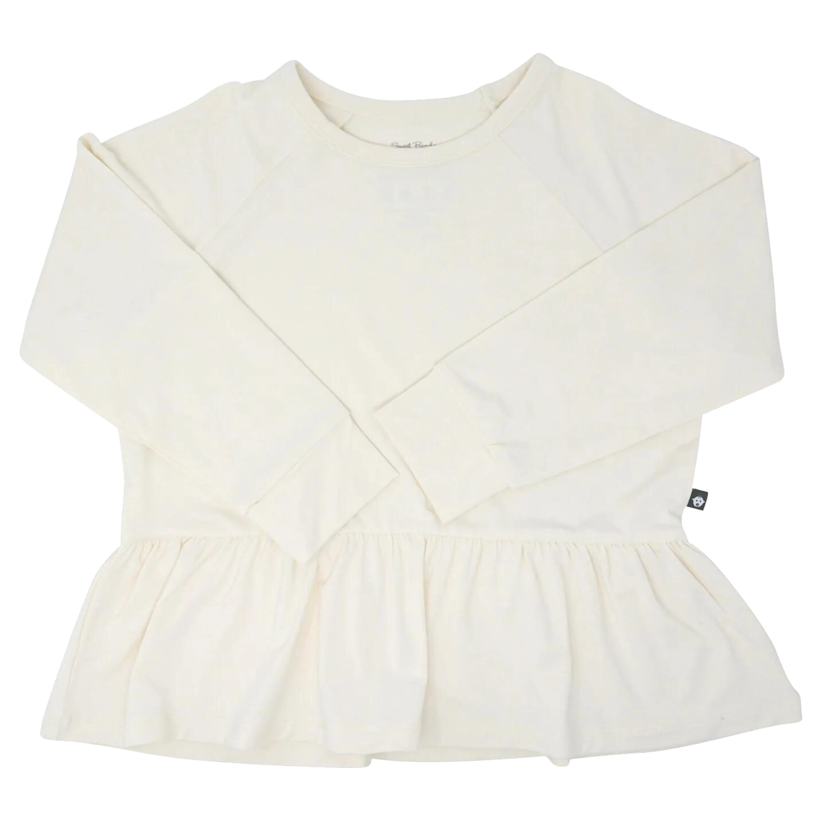 Whispery White Ruffle Bottom Shirt