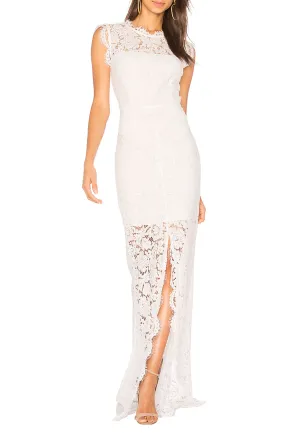 White Estelle Open Back Eyelash Lace Wedding Dress (Pre-loved)