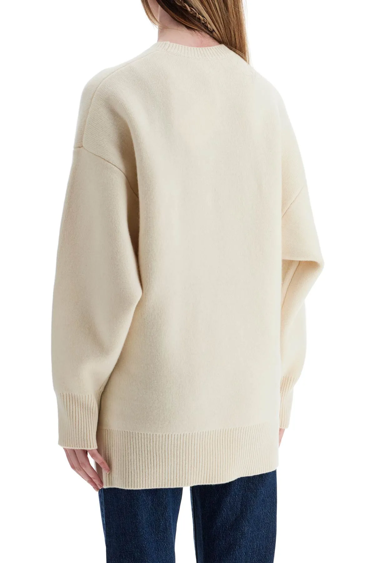 white fine knit wool and cashmere sweater 251 WRT4626 YA0132 SNOW