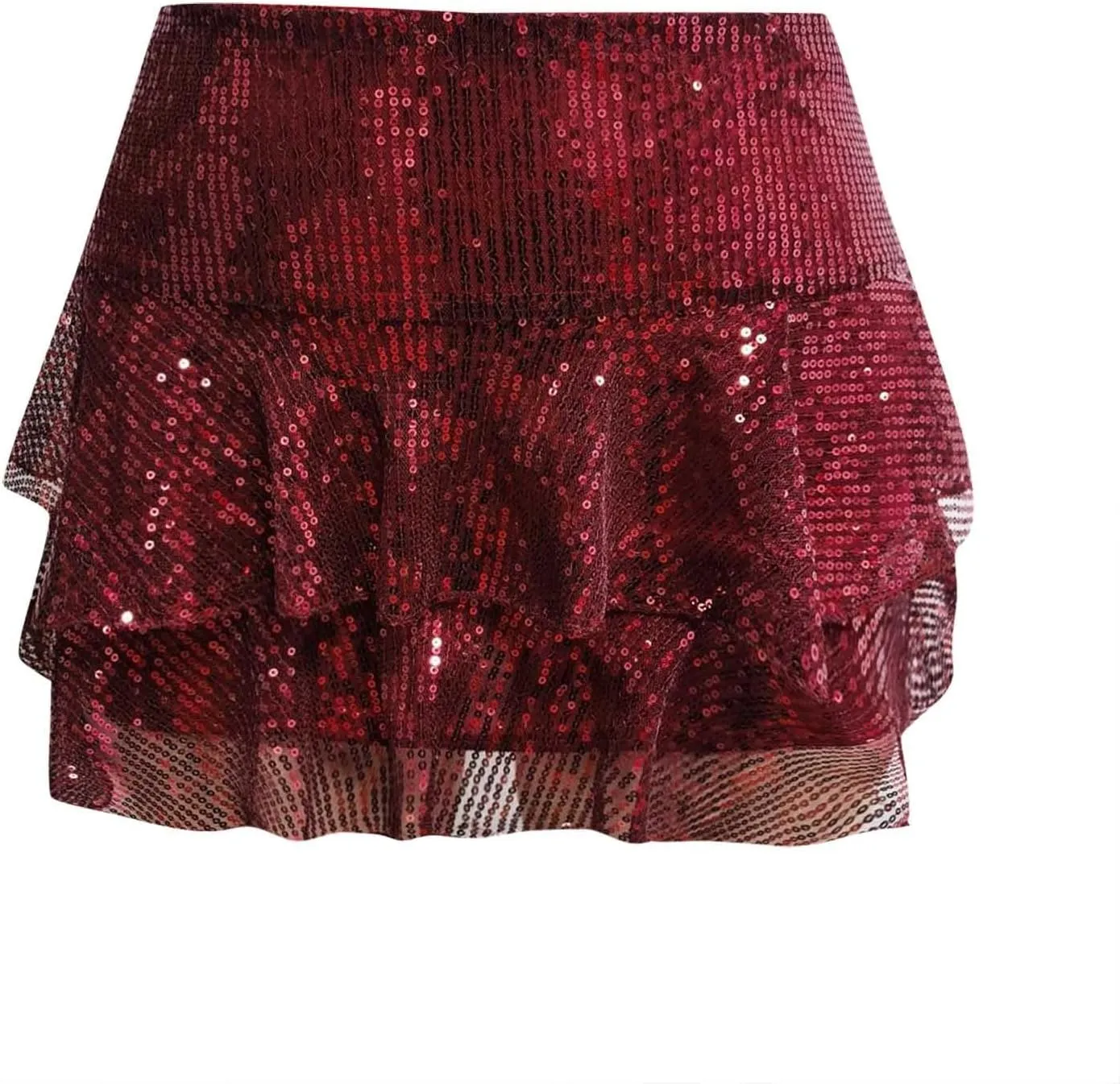 Womens Sequin Mini Skirt Shiny High Waist Short Pencil Skirt Bodycon Sparkly Party Skirt Dancing Cute Summer
